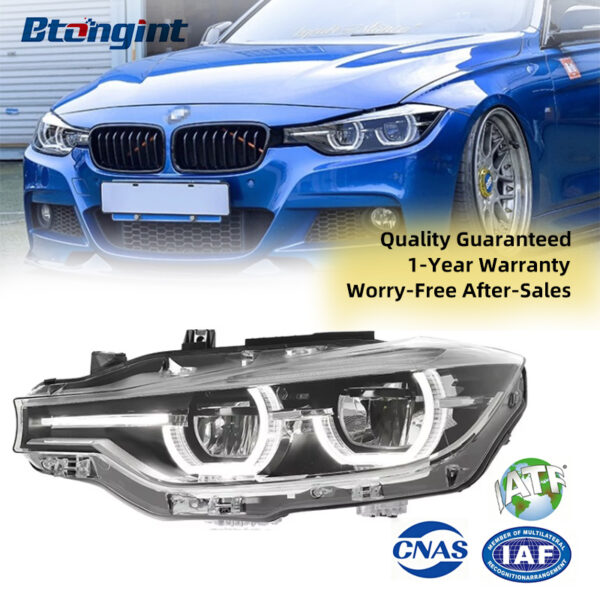 Fits 2013-2018 BMW 3 Series F30/F35, High-End New Style Headlight Assembly with LED Spoon DRL