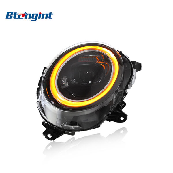 Fits 2014-2021 BMW MINI F55 F56. New upgraded headlight assembly with LED daytime running lights, turn signals and projector lenses.