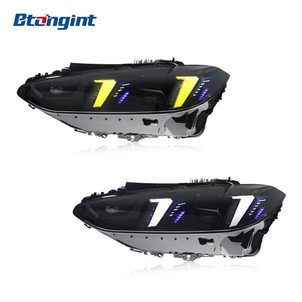 Upgraded M4 Fangs Style Headlight Assembly with LED DRL & Turn Signal Lenses for 2021–2024 BMW 4 Series G22