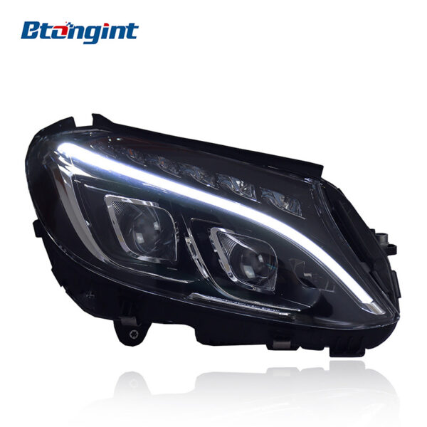 Low-to-High Spec Dual-Lens Headlight Assembly Upgrade for Mercedes-Benz C-Class W205 (2015-2018 Models), Fits C180 / C260