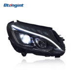 Low-to-High Spec Dual-Lens Headlight Assembly Upgrade for Mercedes-Benz C-Class W205 (2015-2018 Models), Fits C180 / C260
