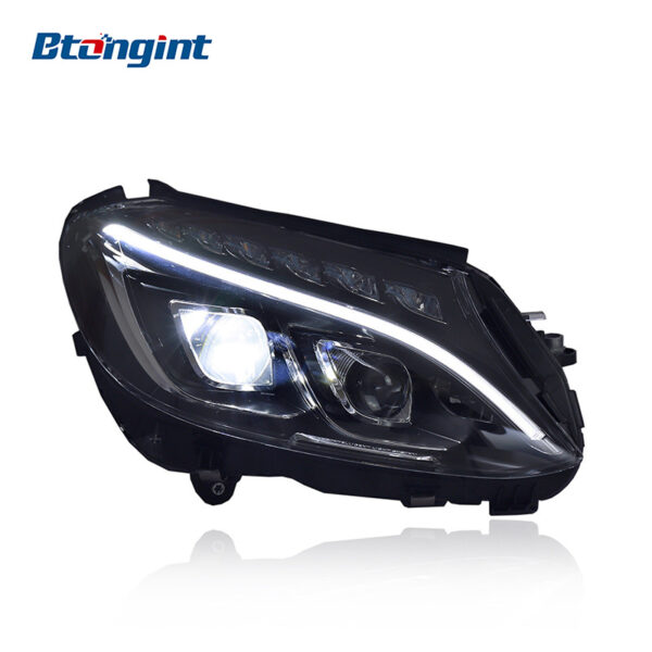 Low-to-High Spec Dual-Lens Headlight Assembly Upgrade for Mercedes-Benz C-Class W205 (2015-2018 Models), Fits C180 / C260