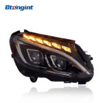 Low-to-High Spec Upgrade Headlight Assembly with Light Guide DRL & LED Bi-Xenon Lenses for Mercedes-Benz GLA (2015-2019 Models)