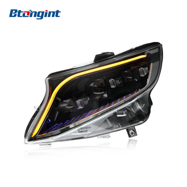 Suitable for 2016-2023 Mercedes-Benz Vito, S-Class Style Modified Headlight Assembly with LED Daytime Running Lights and Sequential Turn Signals
