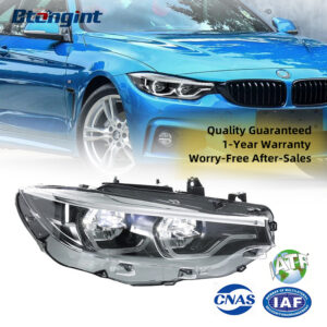 For BMW 4 Series F32 (2013-2020) Headlight Assembly, Upgraded Dual-color LED Scoop Daytime Running Light with Turn Signal