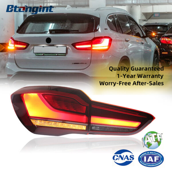 Fits 2016-2019 BMW X1 F49, New Style Tail Light Assembly with LED Running Lights & Turn Signals