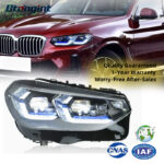 New Style Blue Eyebrow LED Projector DRL & Turn Signal Headlight Assembly for 2018-2021 BMW X3 G08