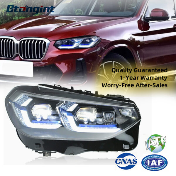 New Style Blue Eyebrow LED Projector DRL & Turn Signal Headlight Assembly for 2018-2021 BMW X3 G08