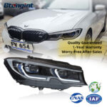 Upgraded Headlight Assembly with Blue Eyebrow LED Laser Lenses & Spoon-Style DRL for 2020–2022 BMW 3 Series G20