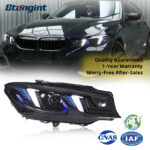 Upgraded Fangs Style Headlight Assembly with Two-Color LED DRL & Turn Signal Lens for 2020–2022 BMW 3 Series G20