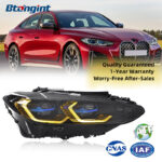 Upgraded Low to High Spec Headlight Assembly with Dual-Color Golden LED DRL for 2021–2023 BMW 4 Series G22