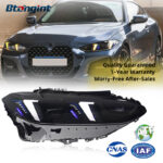 Upgraded M4 Fangs Style Headlight Assembly with LED DRL & Turn Signal Lenses for 2021–2024 BMW 4 Series G22