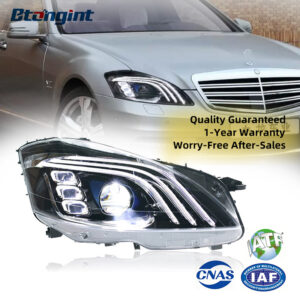 Retrofit Headlight Assembly Maybach Style with LED DRL and Lens for 2007-2010 Mercedes-Benz C-Class W204