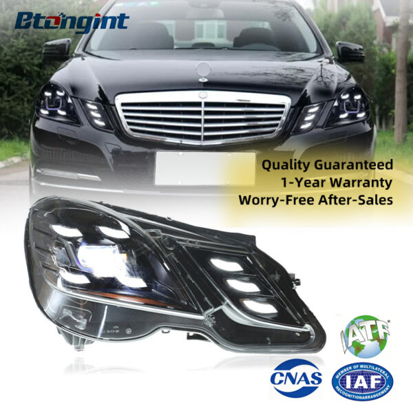 Retrofit Headlight Assembly for 2010-2013 Mercedes-Benz E-Class W212, Equipped with LED DRL, Turn Signals and Bi-Xenon Dual Light Lenses