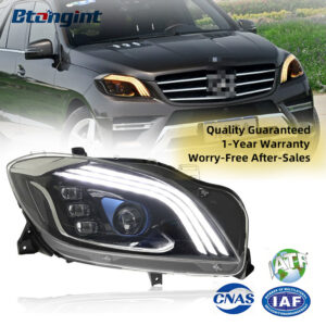 Retrofit Maybach-Style LED Projector Headlight Assembly with Sequential DRL for Mercedes-Benz ML W166 2012-2015