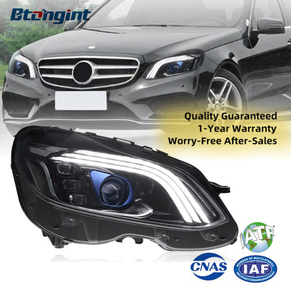 Retrofit Maybach-Style LED Projector Headlight Assembly with Sequential DRL for Mercedes-Benz E-Class W212 2014-2015