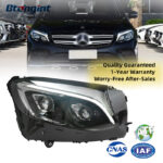 Compatible with Mercedes-Benz GLC X253 2016-2019, modified headlight assembly equipped with LED daytime running lights, turn signals and LED projector lenses