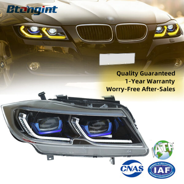 Fits 2005-2012 BMW 3 Series E90, New LED Projector Headlight Assembly with DRL & Sequential Turn Signals