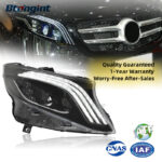 Suitable for Mercedes-Benz Vito W447 2016-2023, modified headlight assembly with LED projector lenses and triple-stripe sequential DRL.