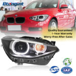 Fits BMW 1 Series F20 2012-2014, Headlight Assembly Upgrade with High-Configuration Angel Eyes, LED DRL & Projector Lens
