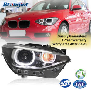 Fits BMW 1 Series F20 2012-2014, Headlight Assembly Upgrade with High-Configuration Angel Eyes, LED DRL & Projector Lens