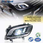 Mercedes-Benz Sprinter Headlight Assembly, Modified Three-Strip LED Daytime Running Light & Turn Signal, Fits 2019-2025 Models