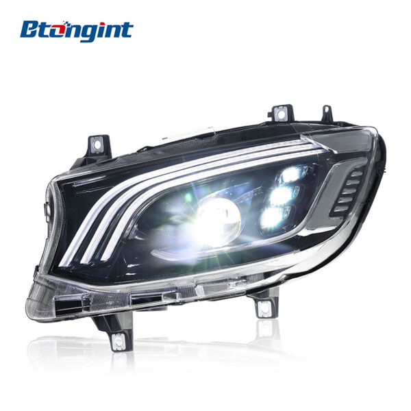 Mercedes-Benz Sprinter Headlight Assembly, Modified Three-Strip LED Daytime Running Light & Turn Signal, Fits 2019-2025 Models