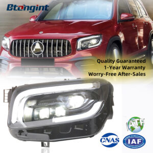 Mercedes-Benz GLB Headlight Assembly, High Trim Modified LED Projector with LED Daytime Running Light & Sequential Turn Signal, Fits 2020-2024 Models