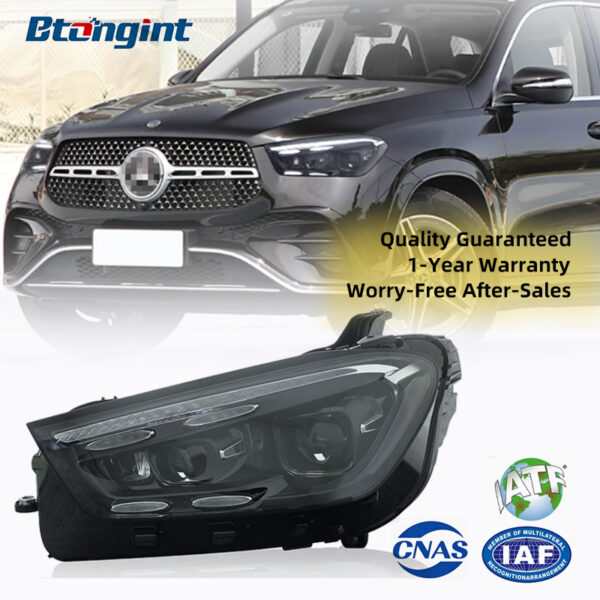 Mercedes-Benz GLE W167 Headlight Assembly, Modified High Trim LED Headlamp with LED Daytime Running Light, Turn Signal & Projector, Fits 2020-2024 Models