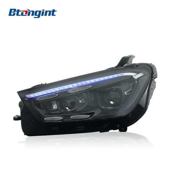 Mercedes-Benz GLE W167 Headlight Assembly, Modified High Trim LED Headlamp with LED Daytime Running Light, Turn Signal & Projector, Fits 2020-2024 Models