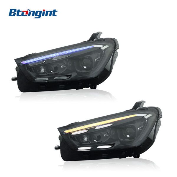 Mercedes-Benz GLE W167 Headlight Assembly, Modified High Trim LED Headlamp with LED Daytime Running Light, Turn Signal & Projector, Fits 2020-2024 Models
