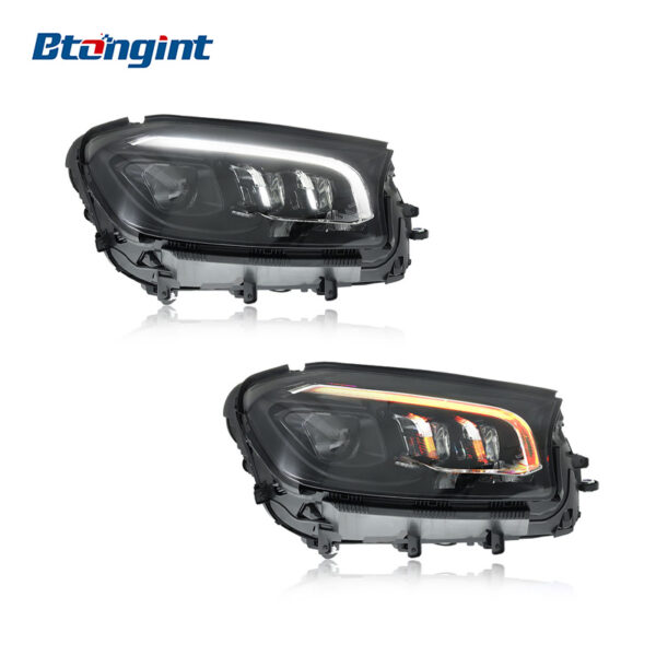 Mercedes-Benz GLS X167 Headlight Assembly, Modified High Trim Geometric LED Beam Projector with Turn Signal, Fits 2020-2024 Models