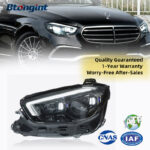 Mercedes-Benz E-Class W213 Headlight Assembly, High Trim Modified LED Projector Headlamp with LED Daytime Running Light & Turn Signal, Fits 2021-2023 Models