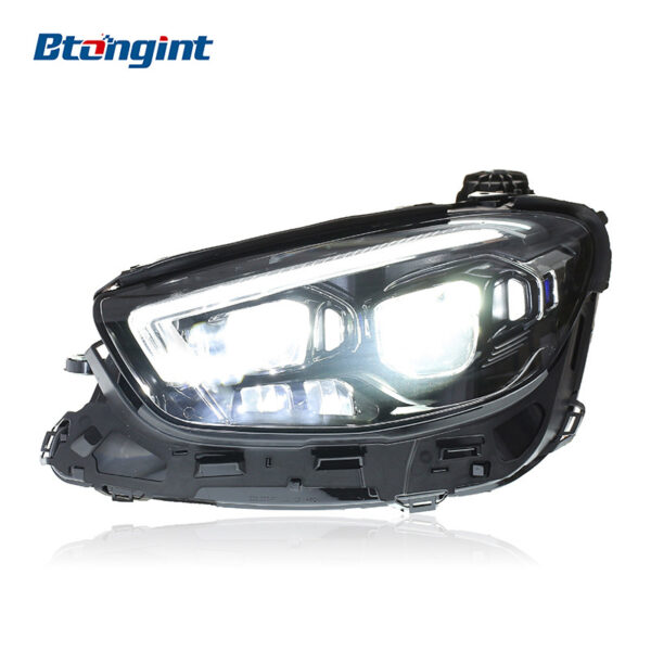 Mercedes-Benz E-Class W213 Headlight Assembly, High Trim Modified LED Projector Headlamp with LED Daytime Running Light & Turn Signal, Fits 2021-2023 Models