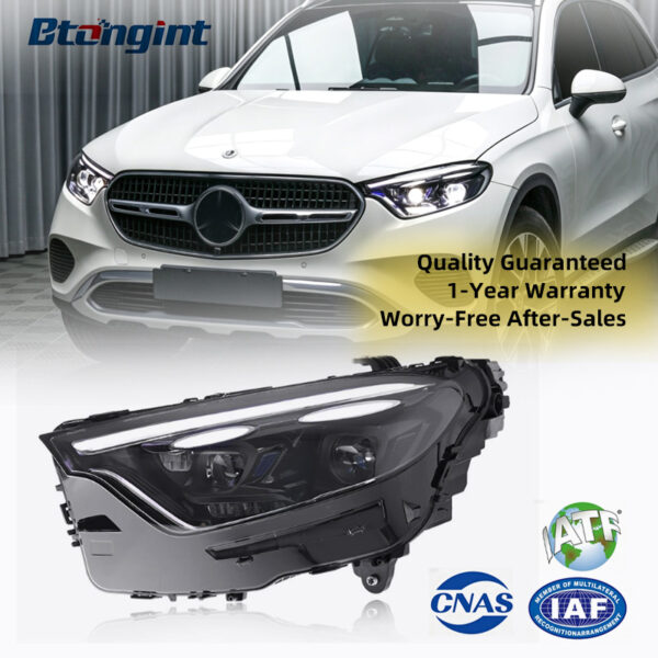 Mercedes-Benz E-Class W213 2021 Headlight Assembly, Modified High Trim LED Projector Lamp with LED Daytime Running Light, Fits E260 E300