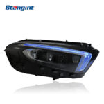 Mercedes-Benz A-Class Headlight Assembly, Modified AMG Style LED Projector Lamp with Light Guide LED Daytime Running Light & Turn Signal, Fits A180 A200