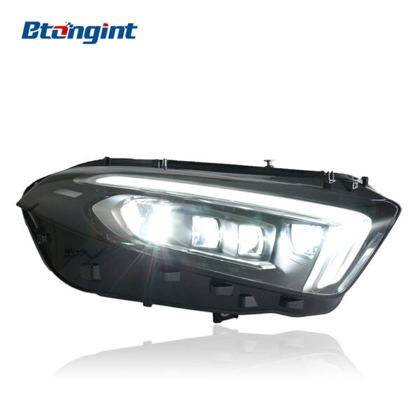 Mercedes-Benz A-Class Headlight Assembly, Modified AMG Style LED Projector Lamp with Light Guide LED Daytime Running Light & Turn Signal, Fits A180 A200