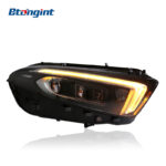 Mercedes-Benz A-Class Headlight Assembly, Modified AMG Style LED Projector Lamp with Light Guide LED Daytime Running Light & Turn Signal, Fits A180 A200