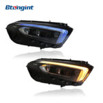 Mercedes-Benz A-Class Headlight Assembly, Modified AMG Style LED Projector Lamp with Light Guide LED Daytime Running Light & Turn Signal, Fits A180 A200