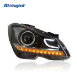 For Mercedes-Benz C-Class W204 Headlight Assembly Retrofit LED DRL Sequential Turn Signal LED Lens C180 C200 C260