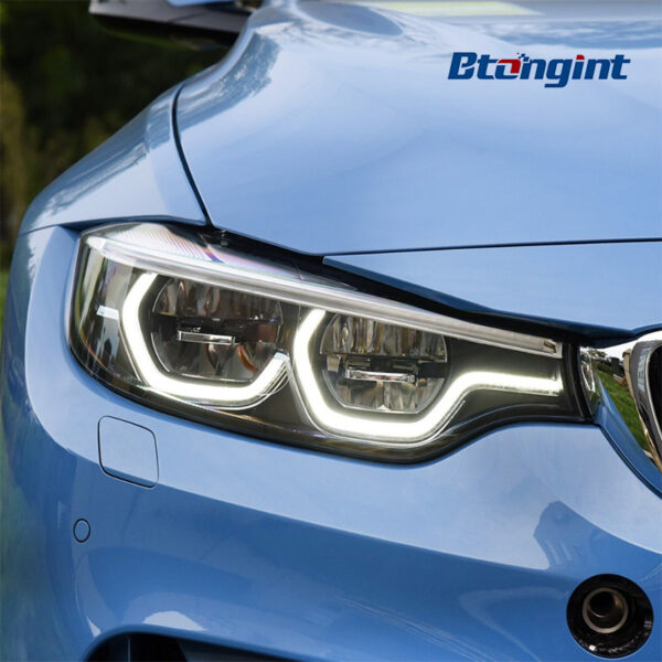 2013-2020 BMW 4 Series F32 Headlights, New LED Projector Lens with Scoop Daytime Running Light & Turn Signal
