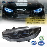 2013-2020 BMW 4 Series F32 Headlights, New LED Projector Lens with Scoop Daytime Running Light & Turn Signal