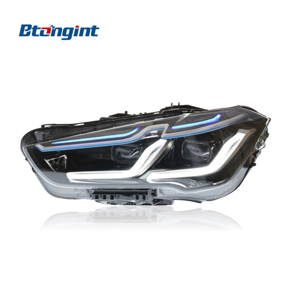 For 2016-2019 BMW X1 F48 Headlight Assembly, Retrofit Bi-Xenon Dual Projector, Old To New LED DRL & Turn Signal