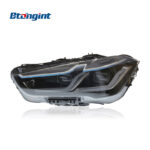 For 2016-2019 BMW X1 F48 Headlight Assembly, Retrofit Bi-Xenon Dual Projector, Old To New LED DRL & Turn Signal