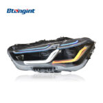 For 2016-2019 BMW X1 F48 Headlight Assembly, Retrofit Bi-Xenon Dual Projector, Old To New LED DRL & Turn Signal