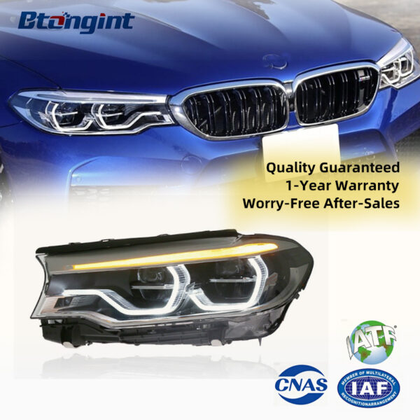 For 2018-2020 BMW 5 Series G30 Headlight Assembly, Upgrade High Configuration LED Scoop DRL & Turn Signal