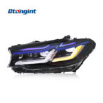 For 2018-2020 BMW 5 Series G30 Headlight Assembly, Upgrade M Competition Blue Eyebrow LED DRL, Turn Signal & Projector Lens