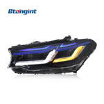 For 2018-2020 BMW 5 Series G30 Headlight Assembly, Upgrade M Competition Blue Eyebrow LED DRL, Turn Signal & Projector Lens