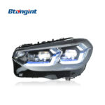 For 2018-2021 BMW X3 G08 Headlight Assembly, Upgrade New Style Blue Eyebrow LED Projector DRL & Turn Signal