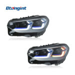 For 2018-2021 BMW X3 G08 Headlight Assembly, Upgrade New Style Blue Eyebrow LED Projector DRL & Turn Signal